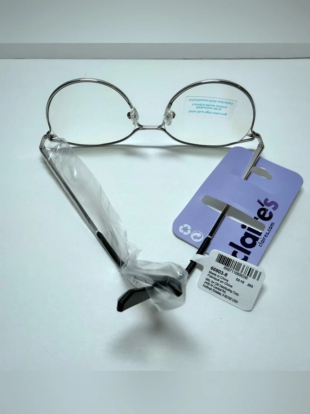 Claire's Round Clear Lens Glasses with Silver Frame